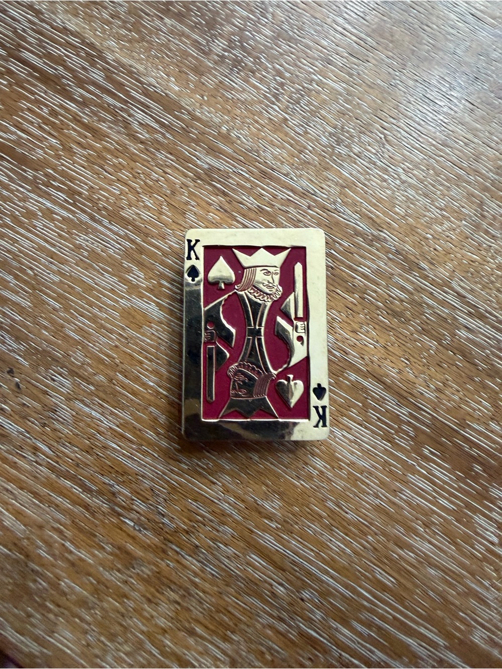 Gold and Red King of Spades Card Cufflink - Men’s Accessory
